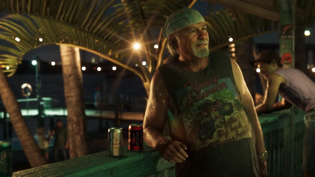 Brian Heder at a waterfront bar at night