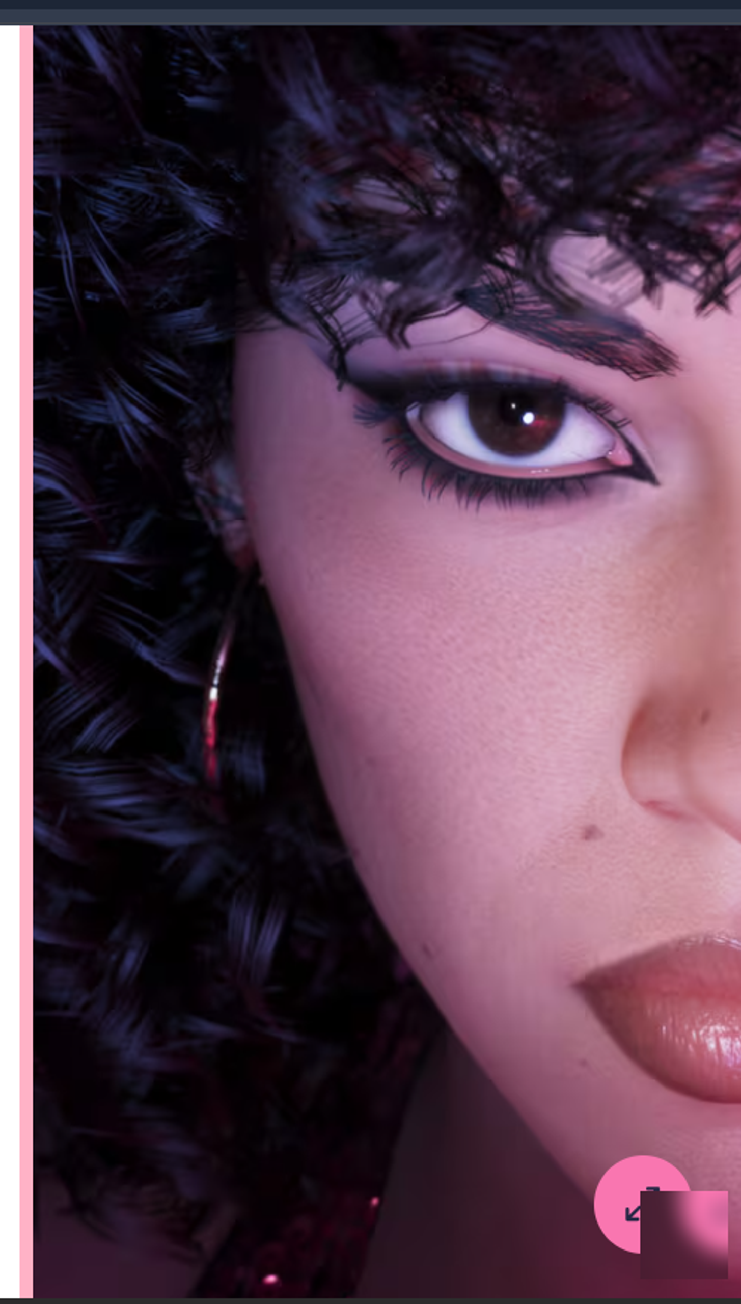 Close-up portrait under magenta neon